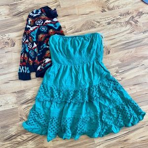 SET—Minidress with Quarter Sleeve Cardigan